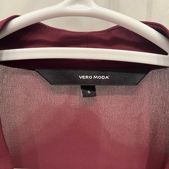 Vero Moda Burgundy Long Sleeve Blouse - Picture 2 of 3